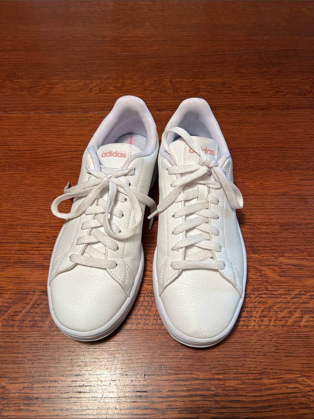 adidas Women’s White Low-Top Leather Sneakers with Subtle Bronze Logo
